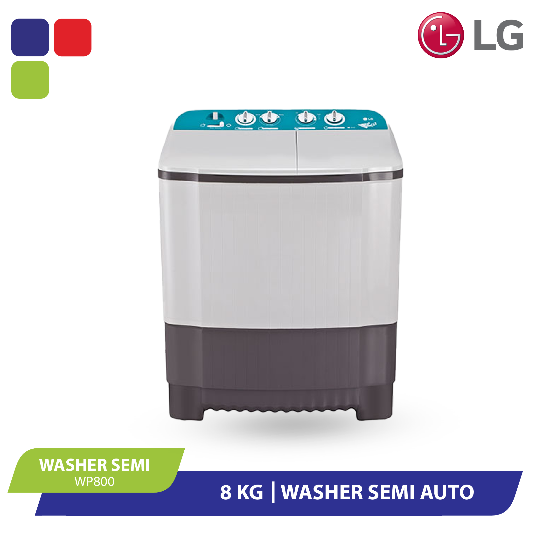 LG 8KG TWIN TUB WITH ROLLER JET PULSATOR [WP800] – Kemudi Timur