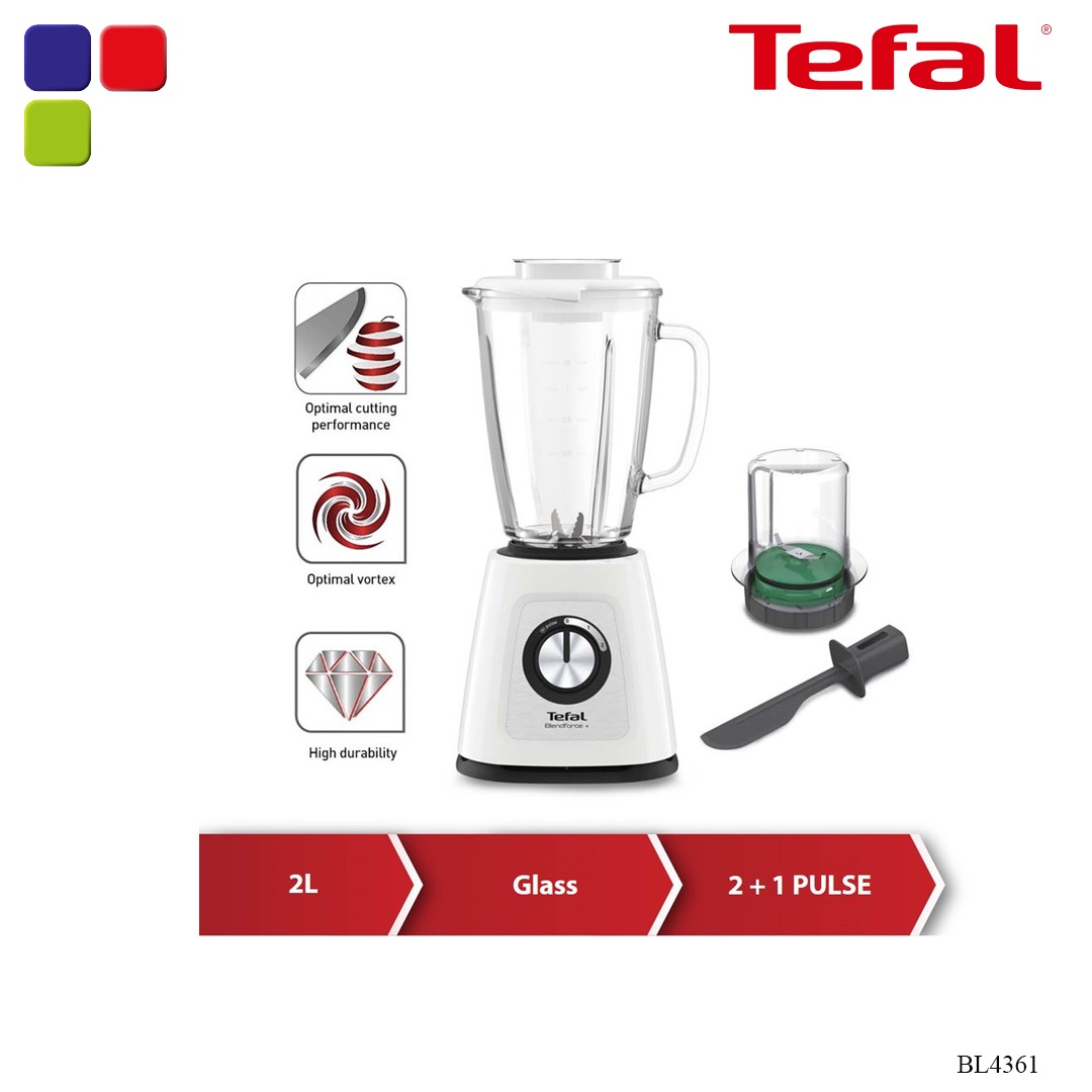 TEFAL BLENDFORCE 2 GLASS BLENDER WITH CHOPPER BL4361 Kemudi Timur