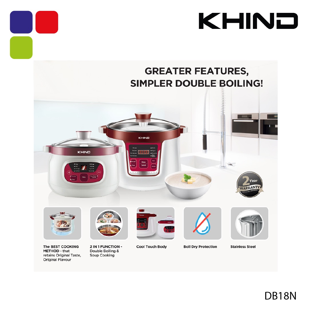 KHIND DOUBLE BOILER 1.8L DB18N Kemudi Timur