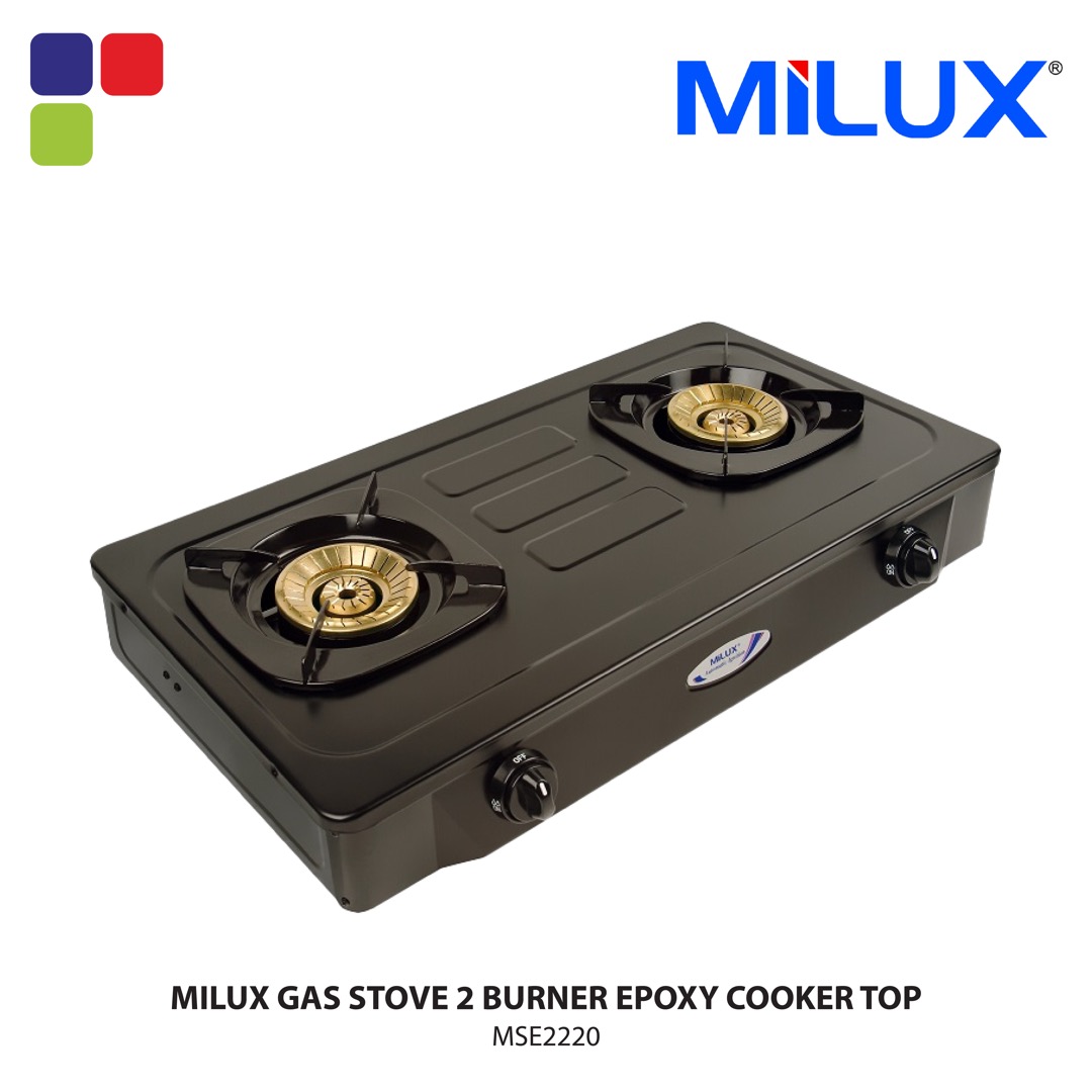 MILUX GAS STOVE 2 BURNER EPOXY COOKER TOP MSE2220 Kemudi Timur