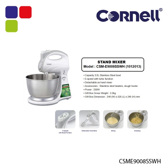 CORNELL STAND MIXER 3.0L CSME9008SSWH Kemudi Timur