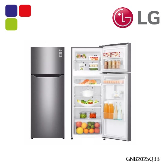LG FRIDGE 2 DOOR 187L SMART INV SILVER GNB202SQBB Kemudi Timur