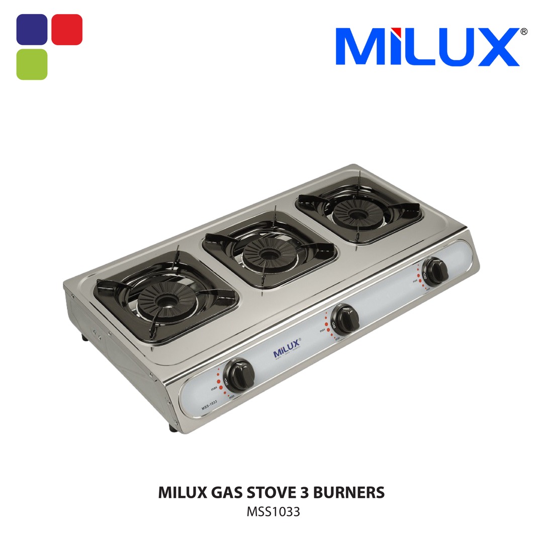 MILUX GAS STOVE 3 BURNERS MSS1033 Kemudi Timur