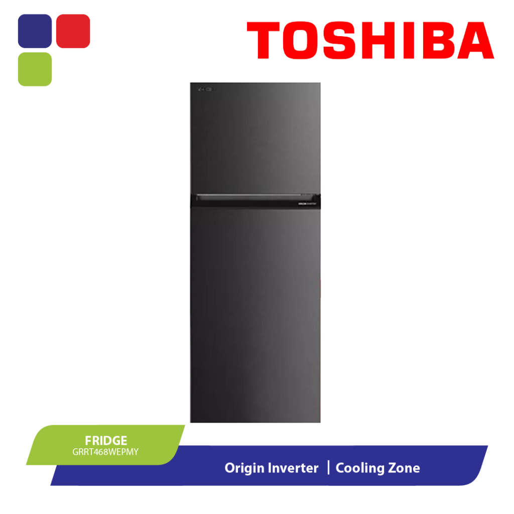 TOSHIBA FRIDGE 2DOOR INVERTER 390L GRRT468WEPMY Kemudi Timur