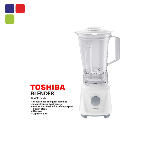 TOSHIBA BLENDER 1.5L (600W) BL60PHNMY Kemudi Timur