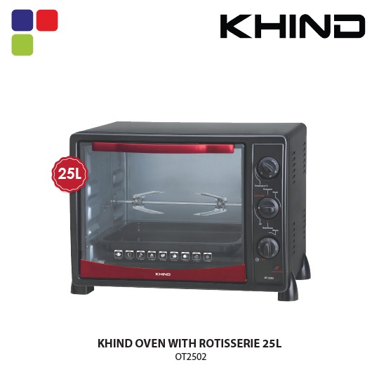KHIND OVEN WITH ROTISSERIE.25L OT2502 Kemudi Timur