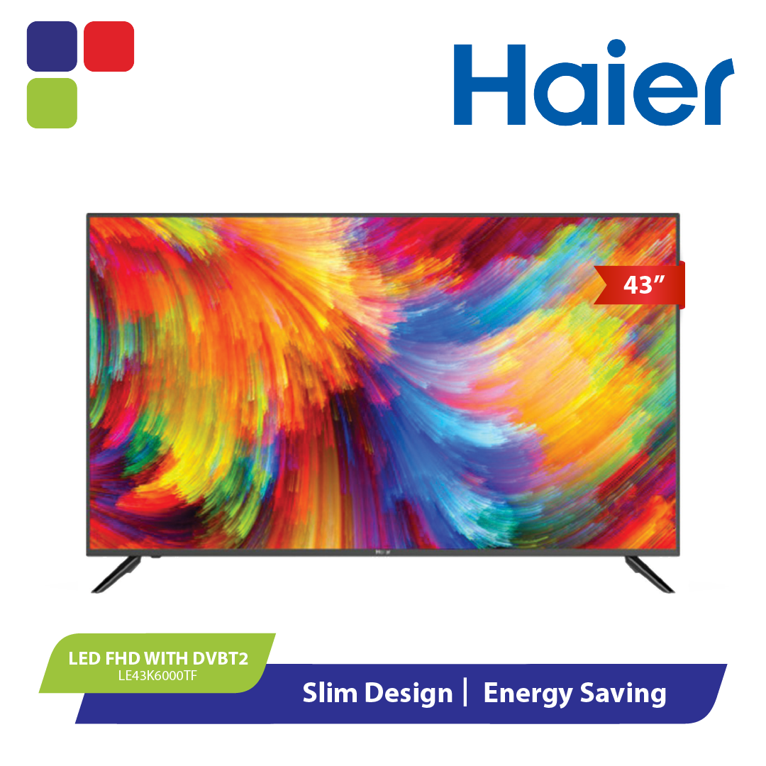 HAIER LED 43″ FHD WITH DVBT2 – LE43K6000TF – Kemudi Timur