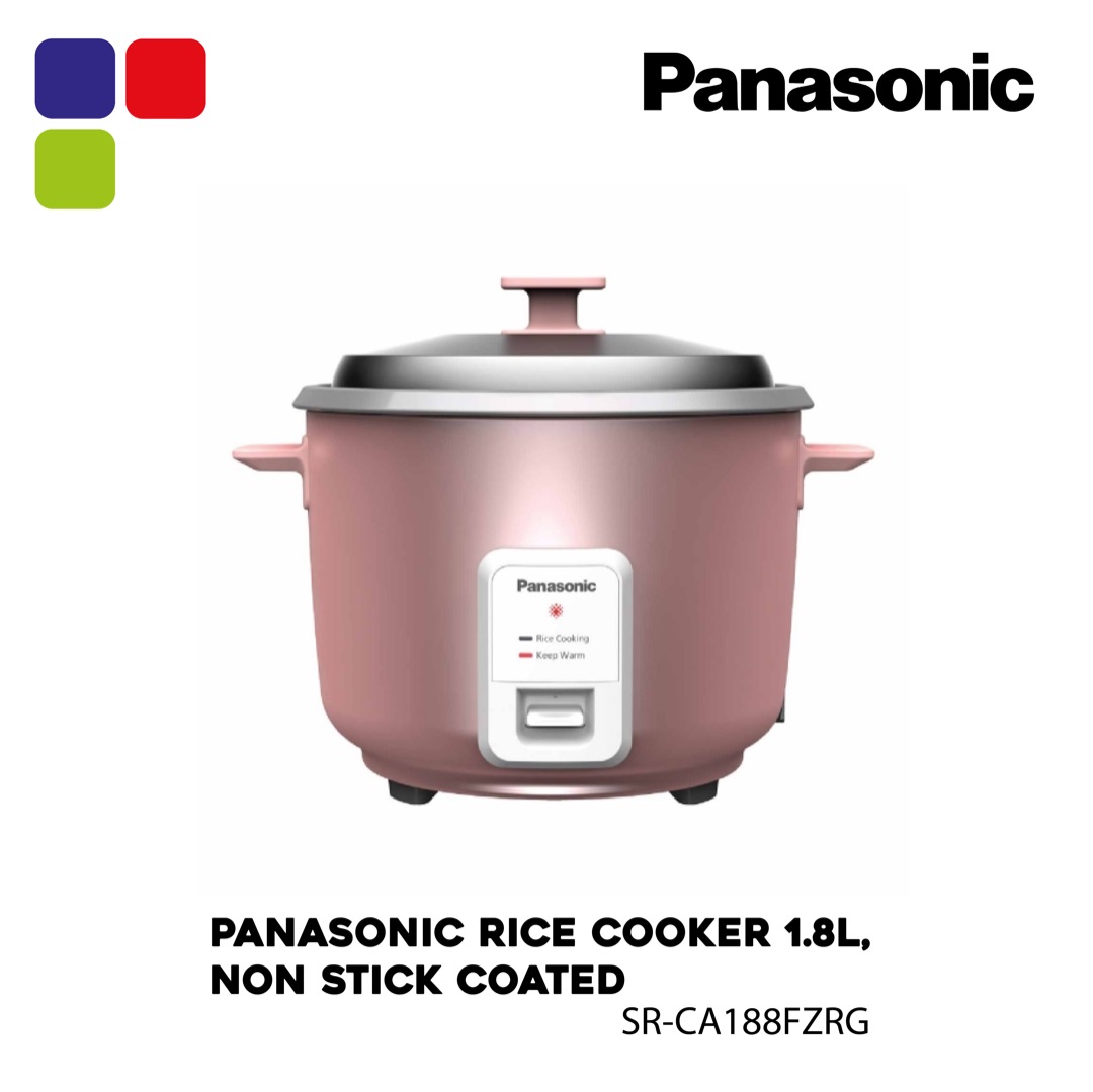PANASONIC RICE COOKER 1.8L, NON STICK COATED SRCA188FZRG Kemudi Timur