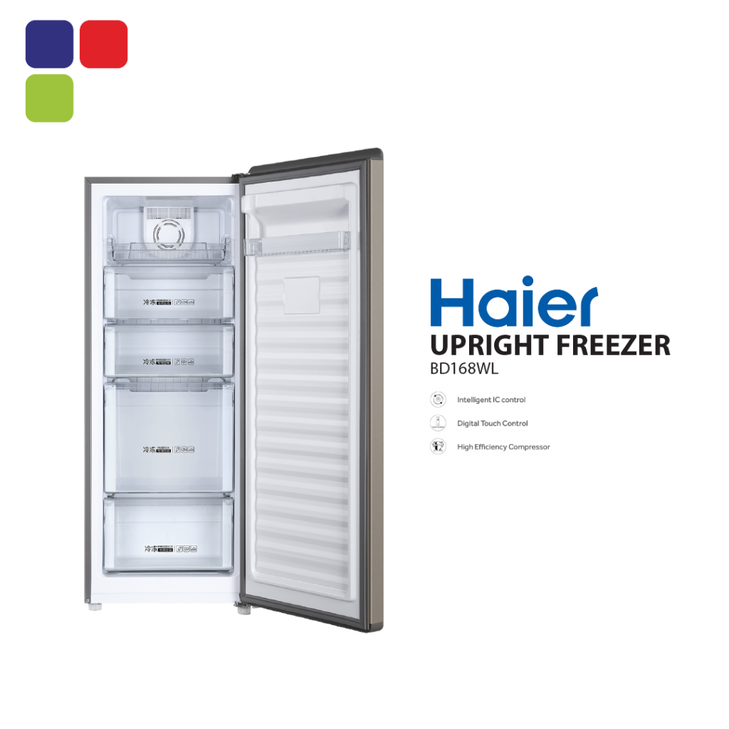 HAIER UPRIGHT FREEZER 168L BD168WL Kemudi Timur