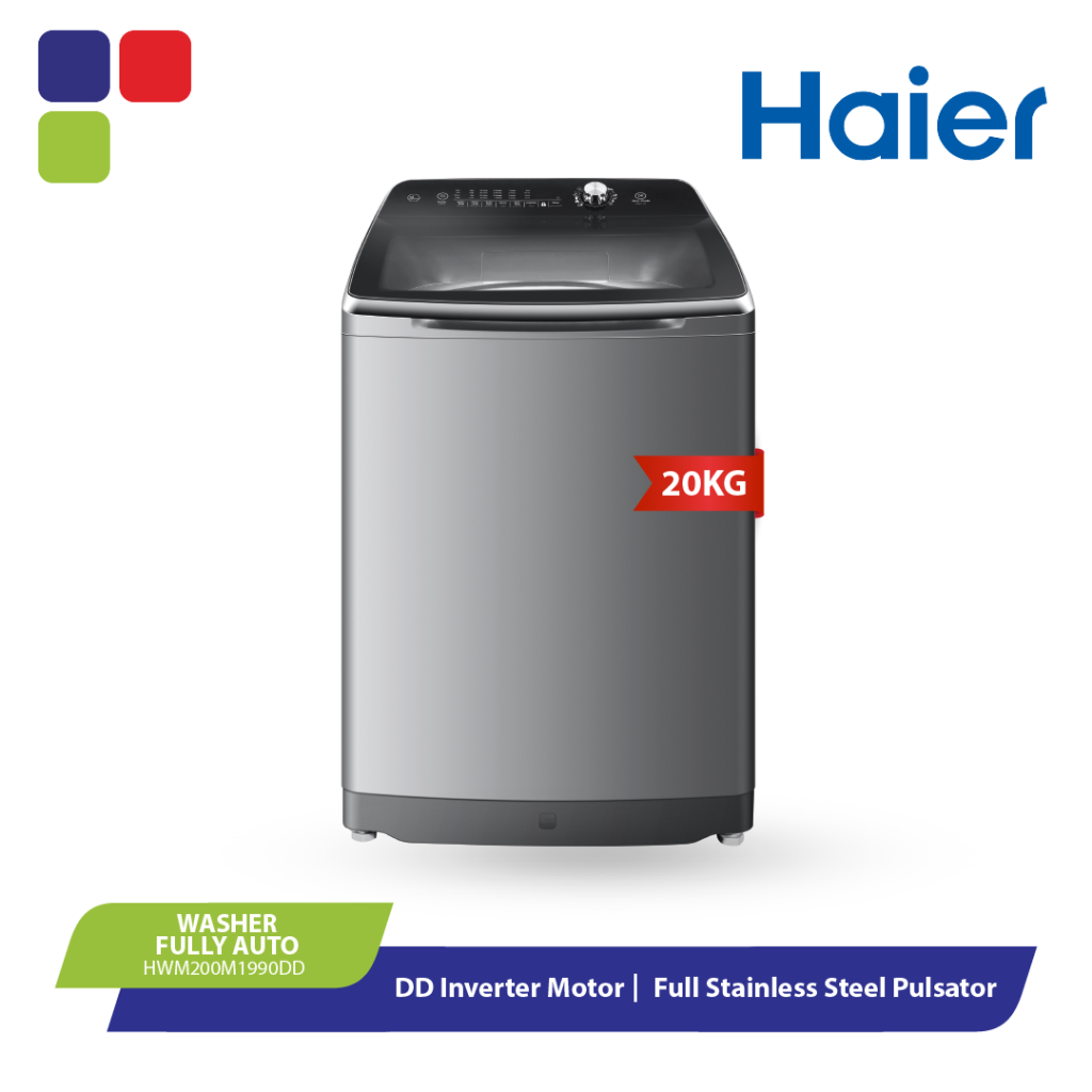 HAIER WASHER FULLY AUTO 20KG DD INVERTER MOTOR HWM200M1990DD Kemudi Timur