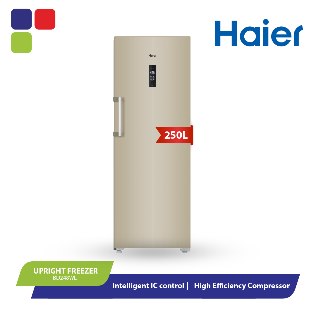 HAIER UPRIGHT FREEZER 250L BD248WL Kemudi Timur