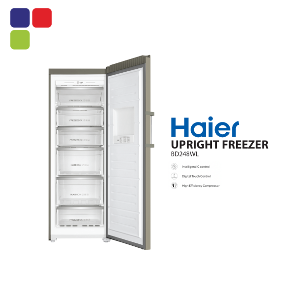 HAIER UPRIGHT FREEZER 250L BD248WL Kemudi Timur
