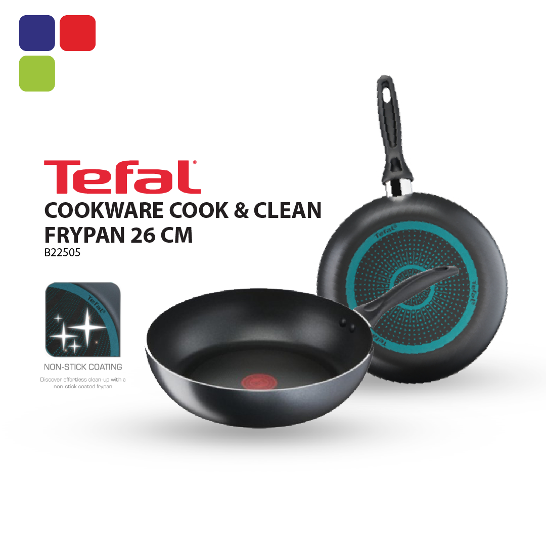 TEFAL COOKWARE COOK & CLEAN FRYPAN 26 CM B22505 Kemudi Timur