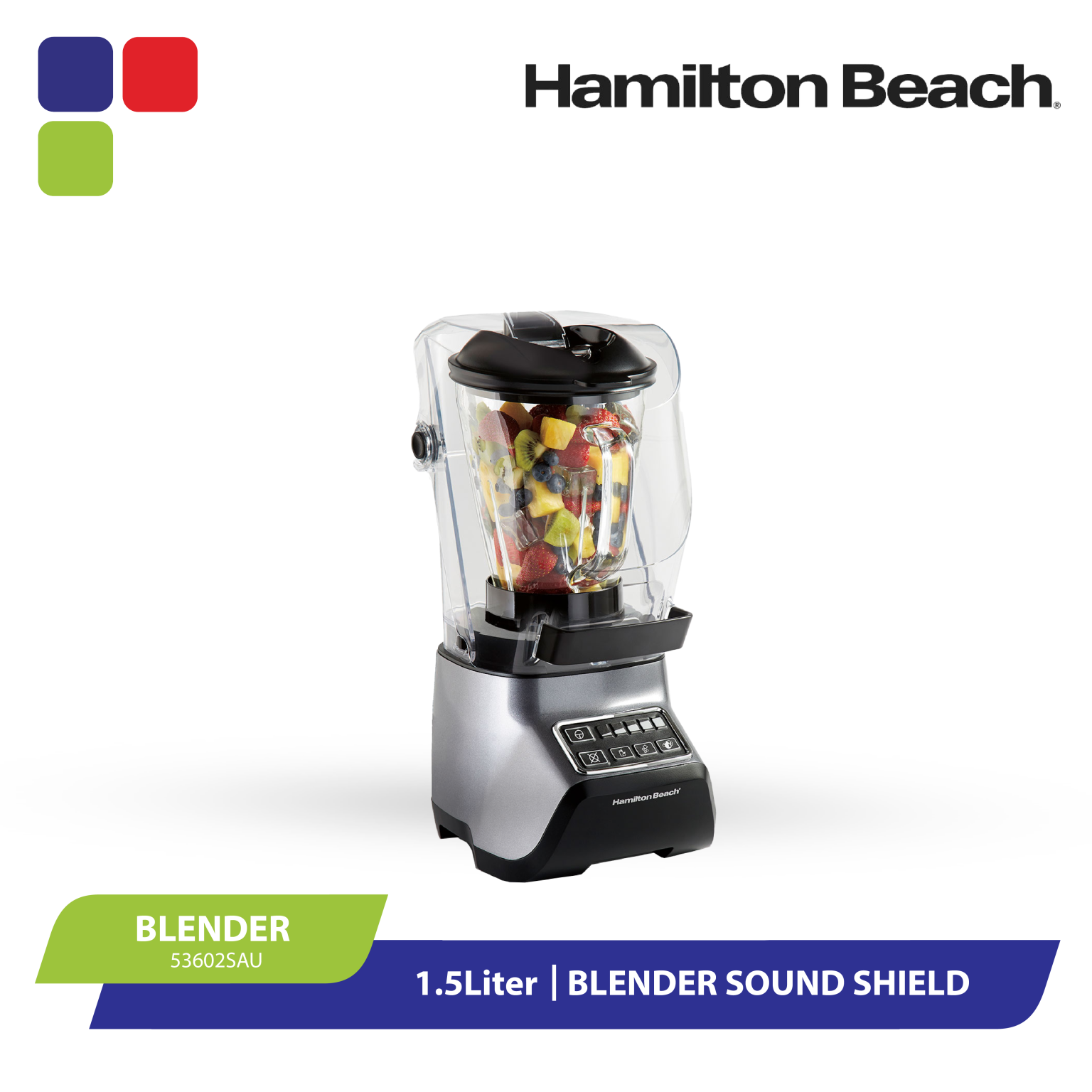 HAMILTON BEACH BLENDER 1.5L SOUND SHIELD 53602SAU Kemudi Timur
