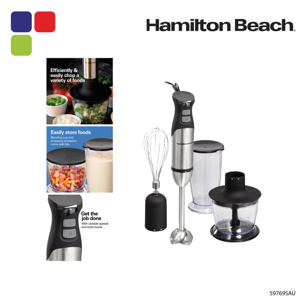 HAMILTON BEACH BLENDER 5IN1 HAND 600W 59769SAU Kemudi Timur