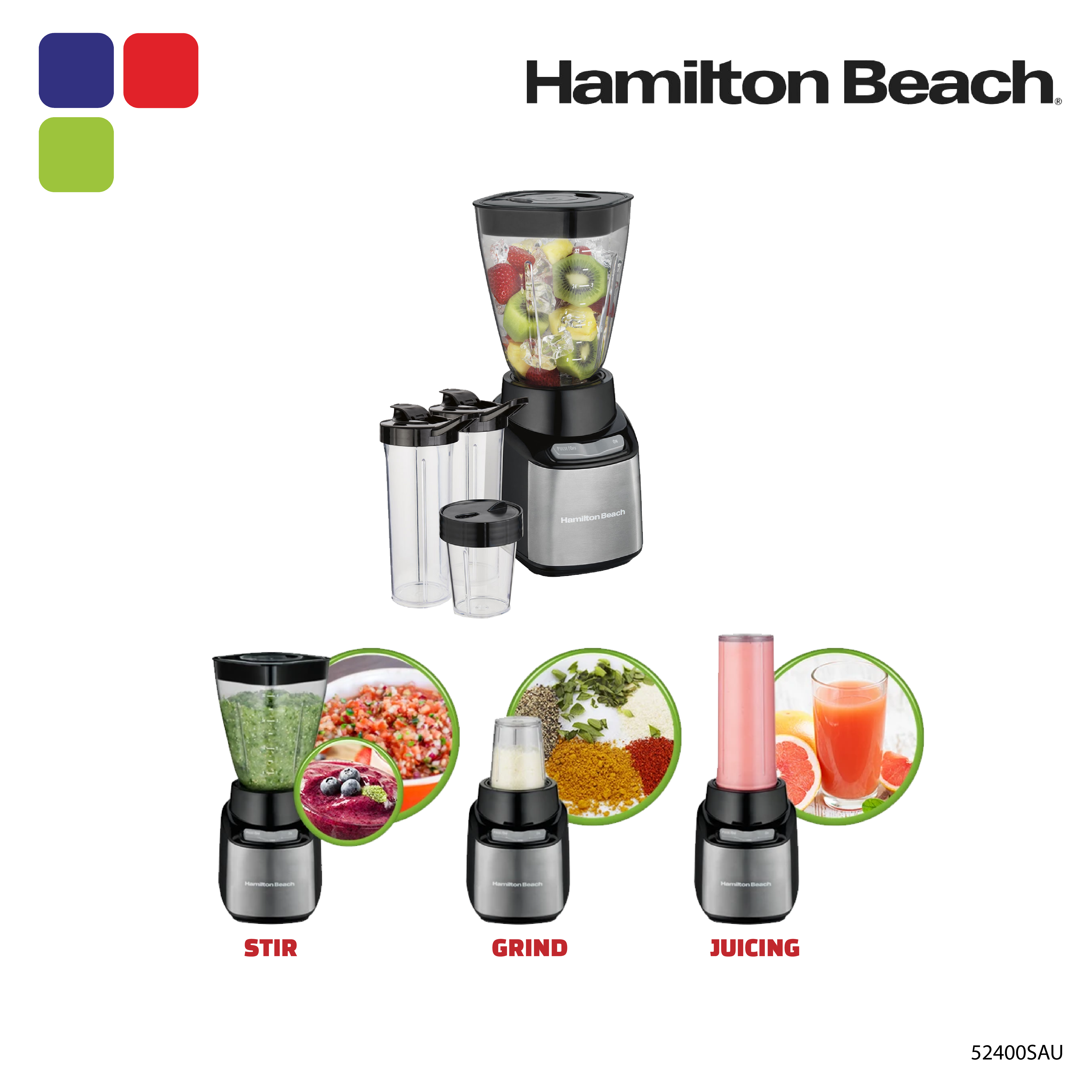HAMILTON BEACH BLENDER 4IN1 52400SAU Kemudi Timur