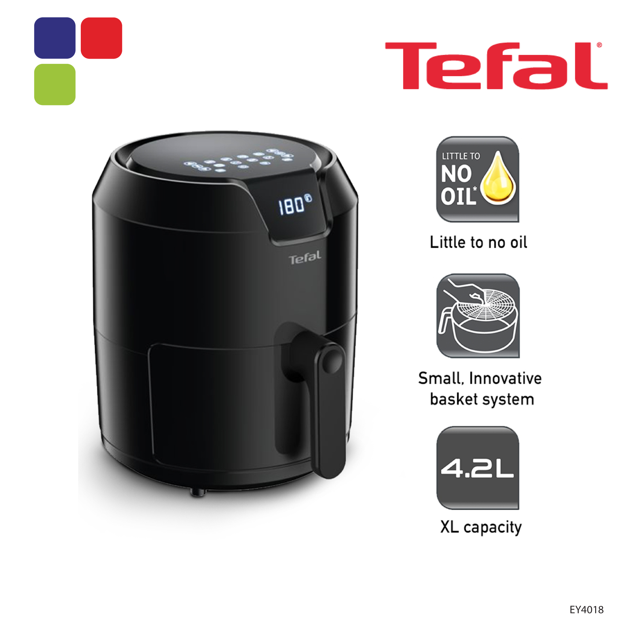 Tefal Ey4018 Easy Fry Precision Test TEFAL EASY FRY PRECISION DIGITAL 4.2L – EY4018 – Kemudi Timur