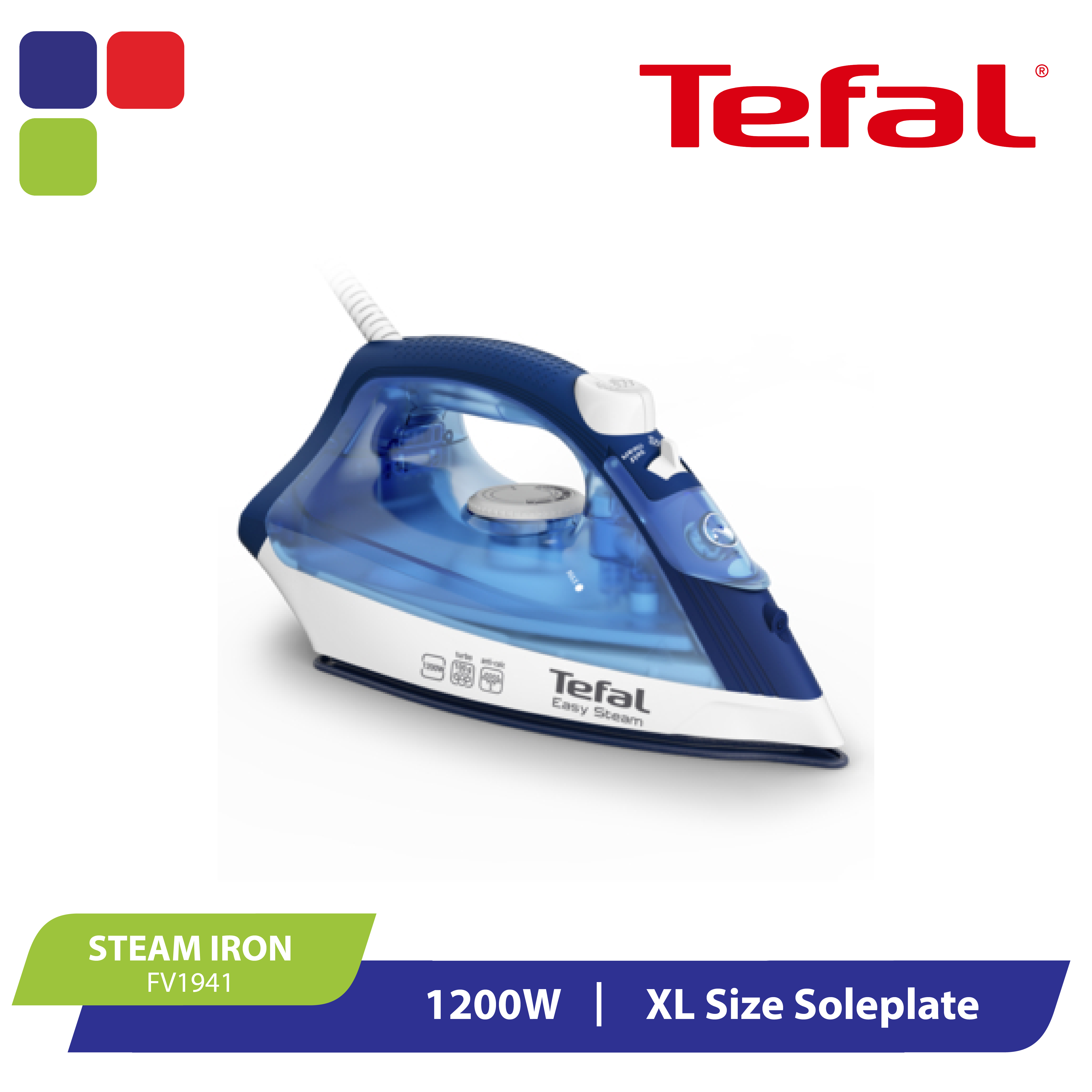 TEFAL STEAM IRON EASY STEAM FV1941 Kemudi Timur