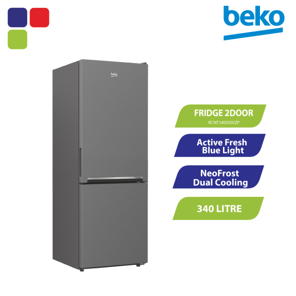 BEKO FRIDGE 2DOOR 340L BOTTOM FREEZER SILVER RCNT340I50VZP Kemudi Timur