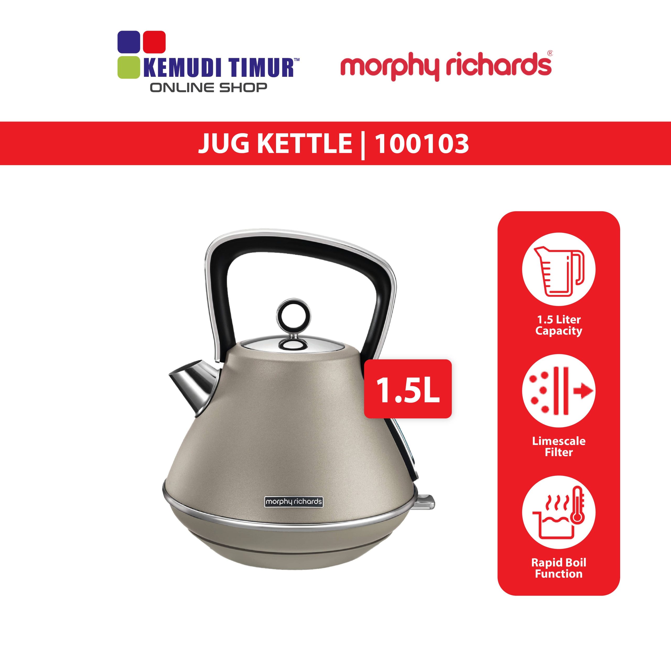 MORPHY RICHARDS KETTLE EVOKE TRADITIONAL 1.5L TITANIUM 100103 Kemudi Timur