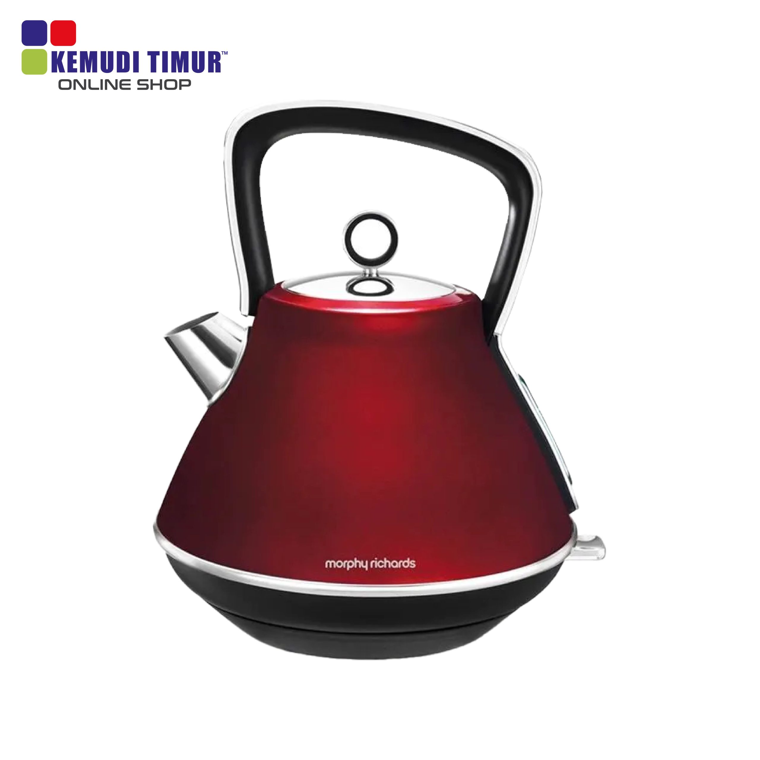 MORPHY RICHARDS KETTLE EVOKE PYRAMID 1.5L RED 100108 Kemudi Timur