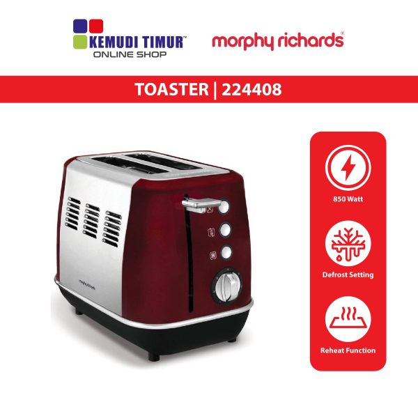 MORPHY RICHARDS TOASTER EVOKE CORE 2 SLICE RED 224408 Kemudi Timur