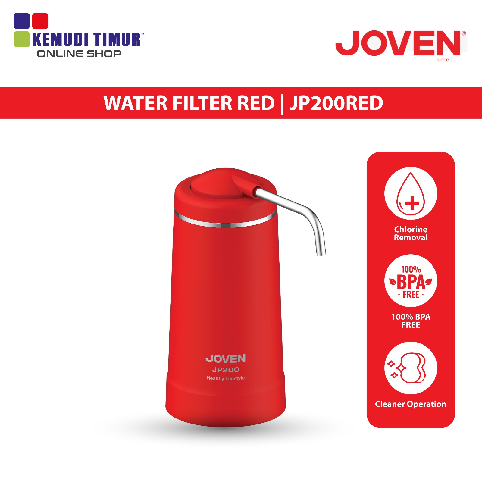 JOVEN WATER FILTER RED JP200RED Kemudi Timur